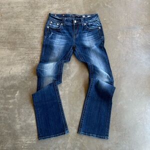 Miss Me Stud Pocket Denim Jeans - Mid-Rise Bootcut Fit